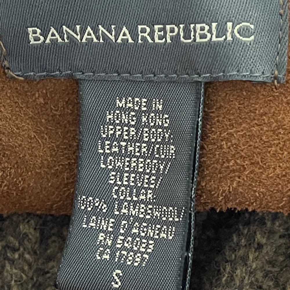 Banana Republic 100% Lambswool and Suede Pocket Cardigan S - Picture 9 of 10